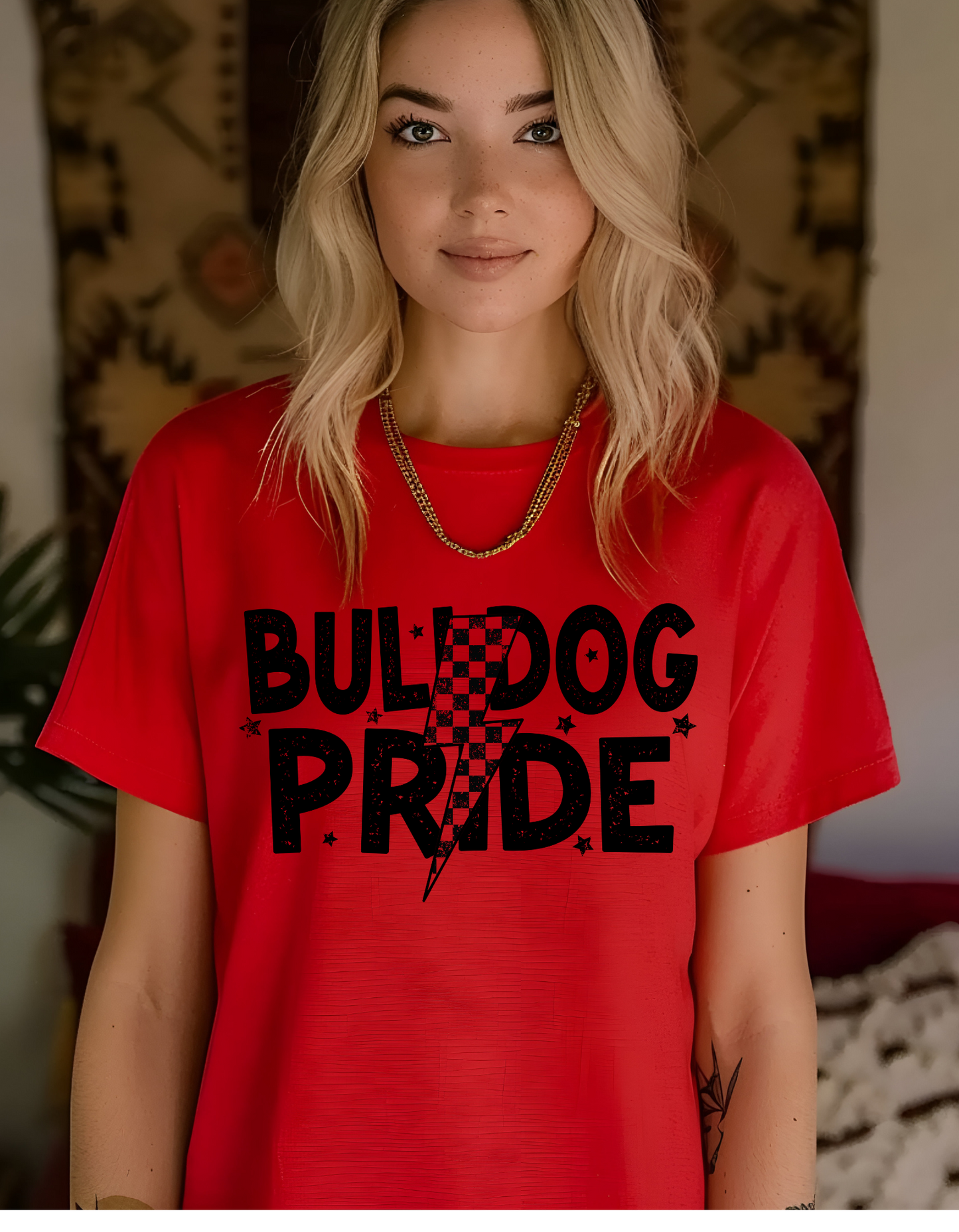 Lightening bolt Bulldog Pride tee