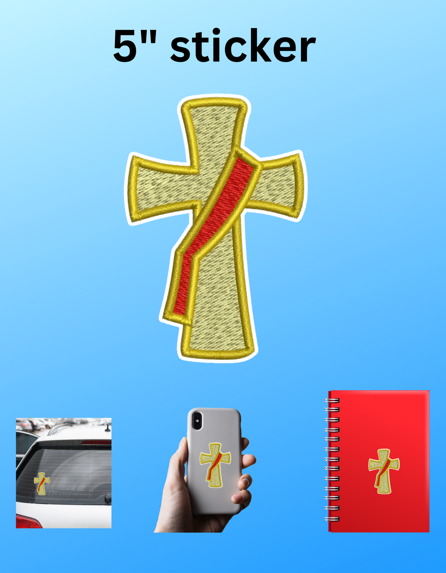 Deacon cross sticker