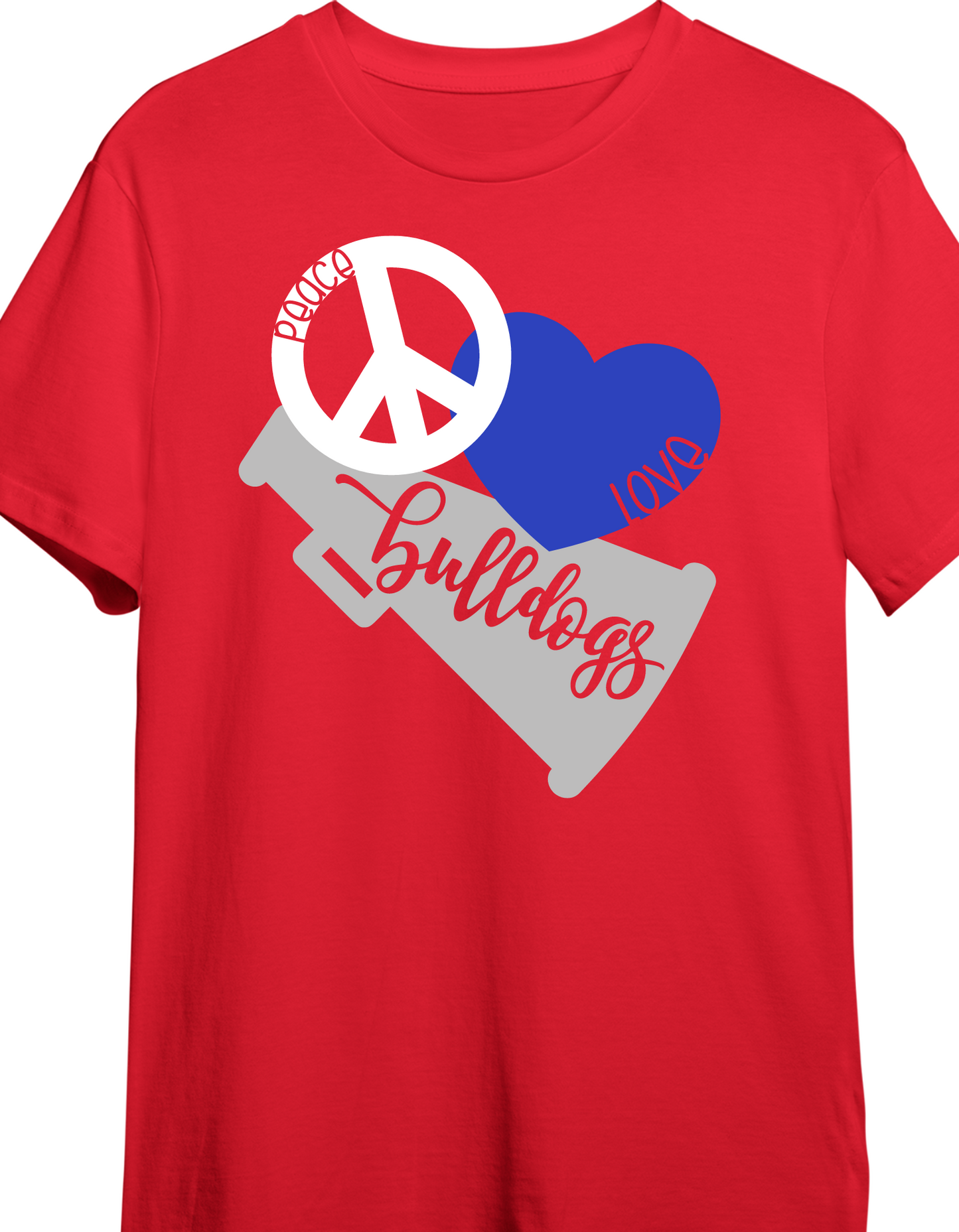 Peace love bulldogs tee