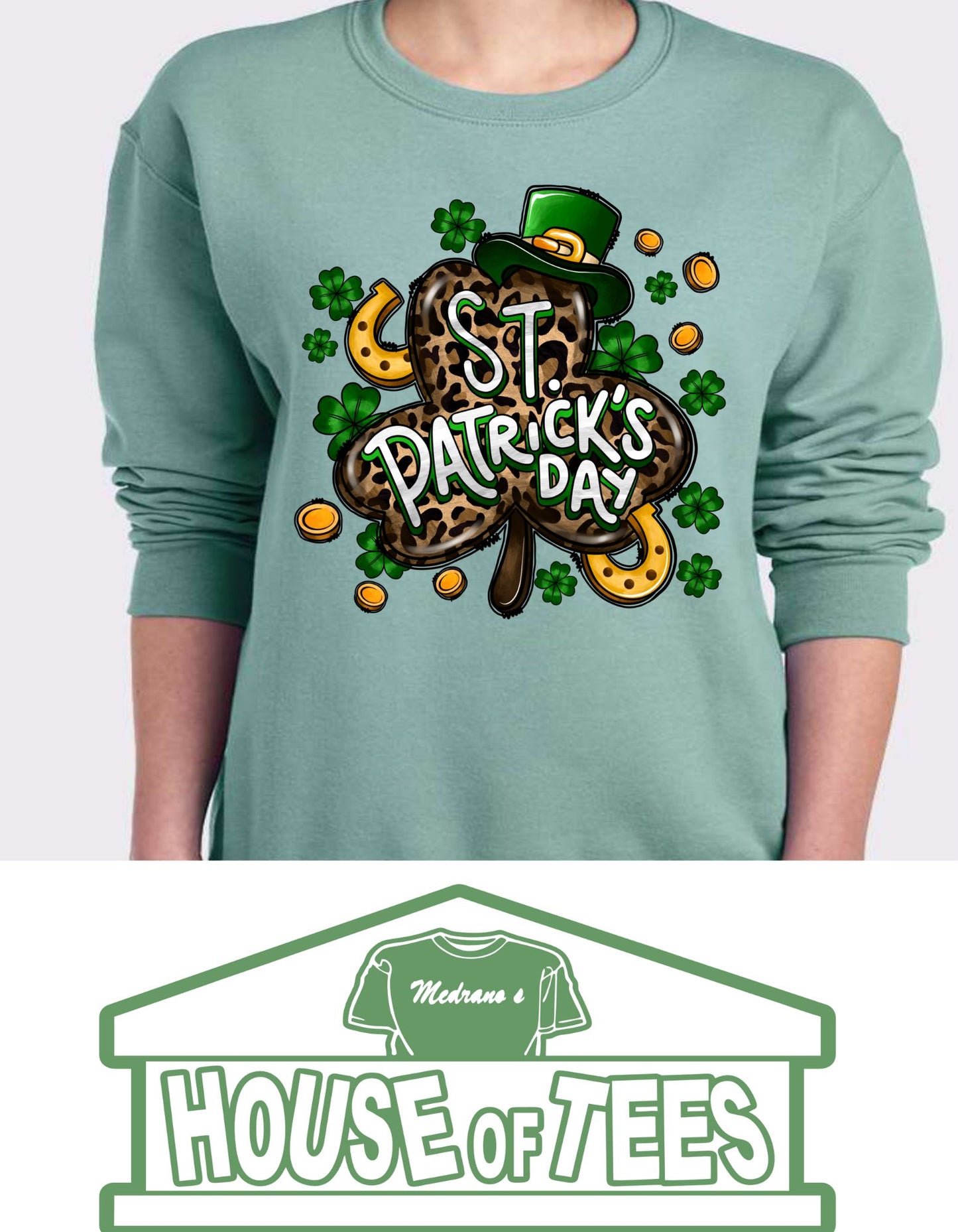 St. Patrick's Day Leopard Shamrock Sweatshirt