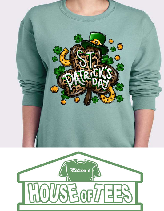 St. Patrick's Day Leopard Shamrock Sweatshirt