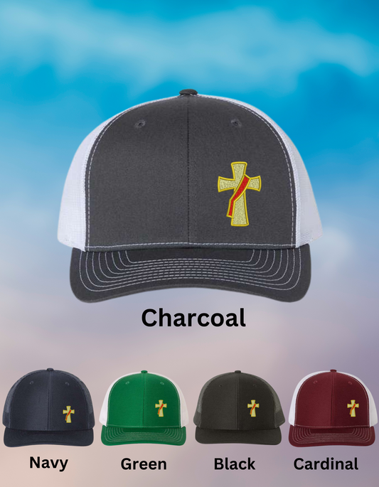 Richardson Trucker hat with deacon cross