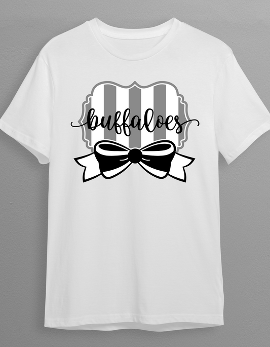 Buff striped Bow tee