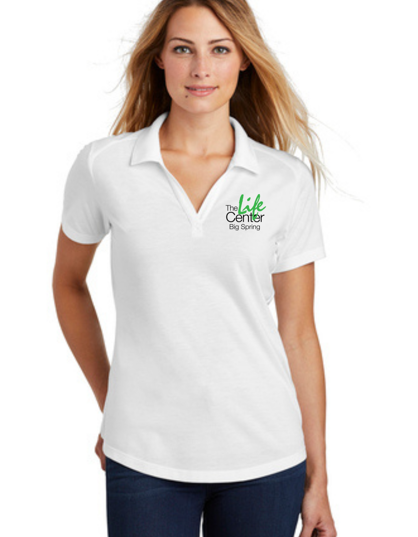 The Life Center Women's Tri-Blend Wicking Polo