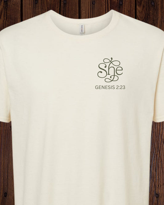 Genesis 2:23 Cream shirt