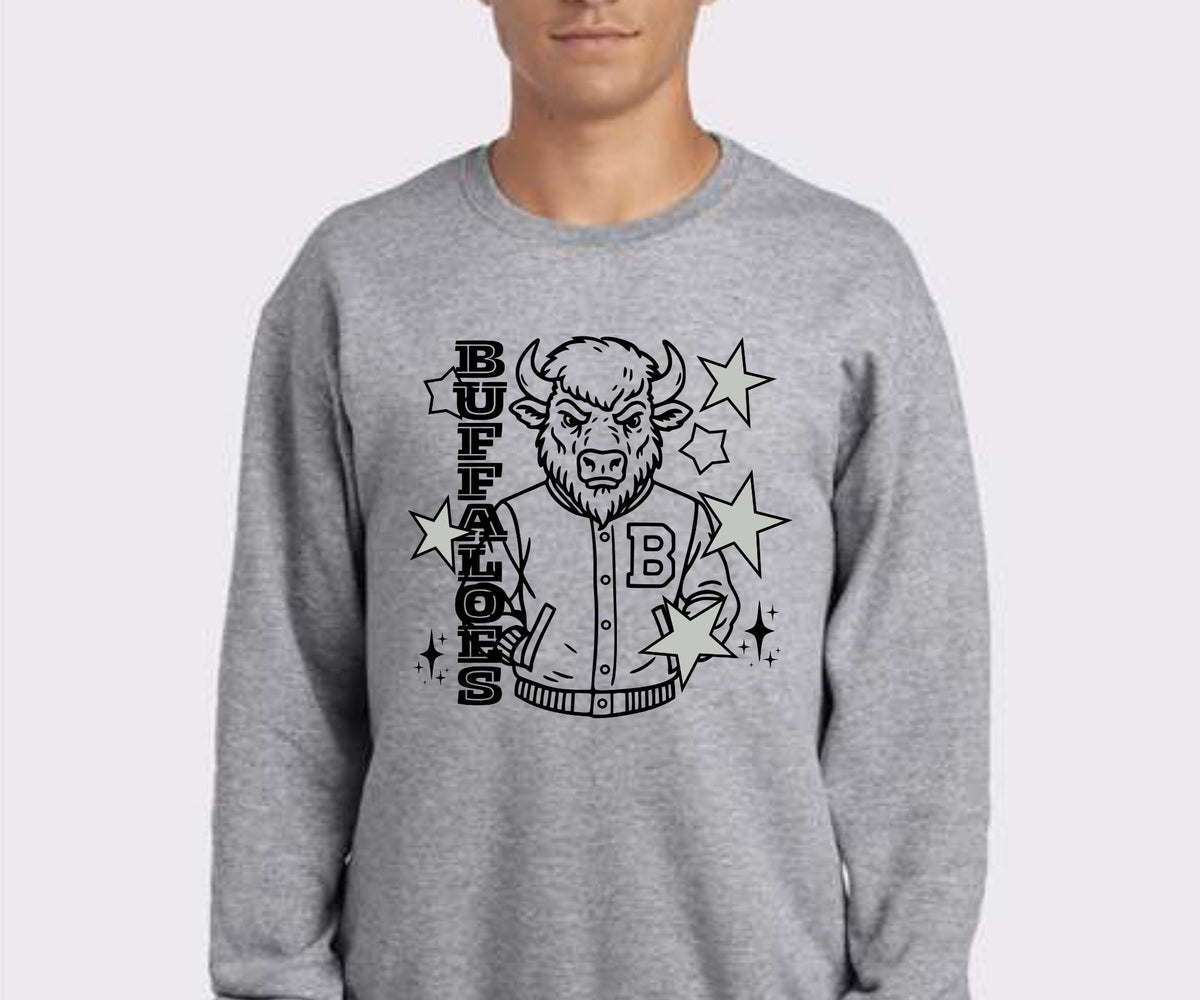 Varsity jacket buff shirt