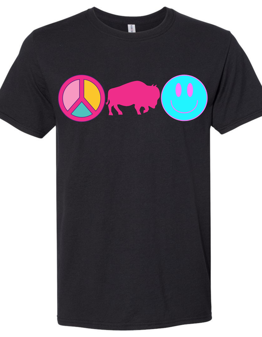 Peace, Buffalo, Smile tee