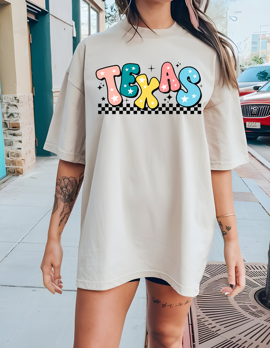 Texas checkered tee