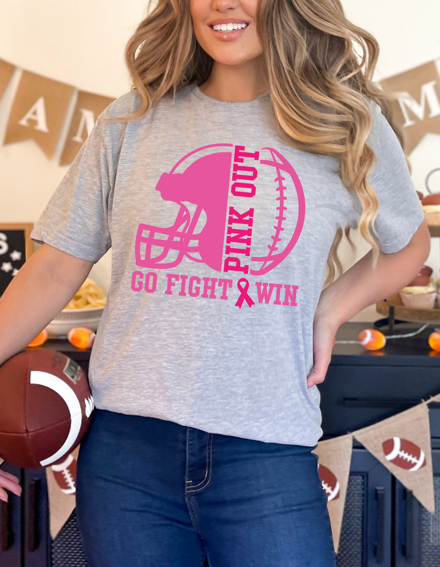 Helmet pink out tee