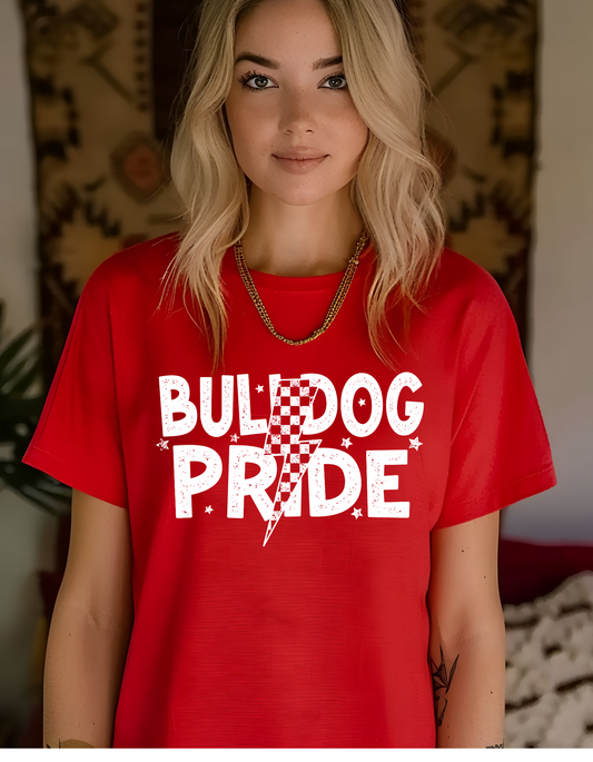 Lightening bolt Bulldog Pride tee