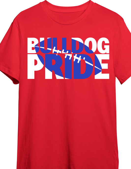 Bulldog pride football tee