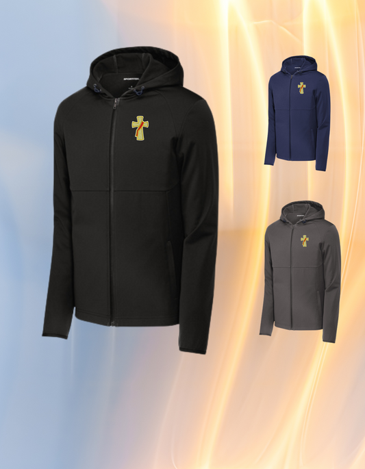 Soft shell hooded jacket