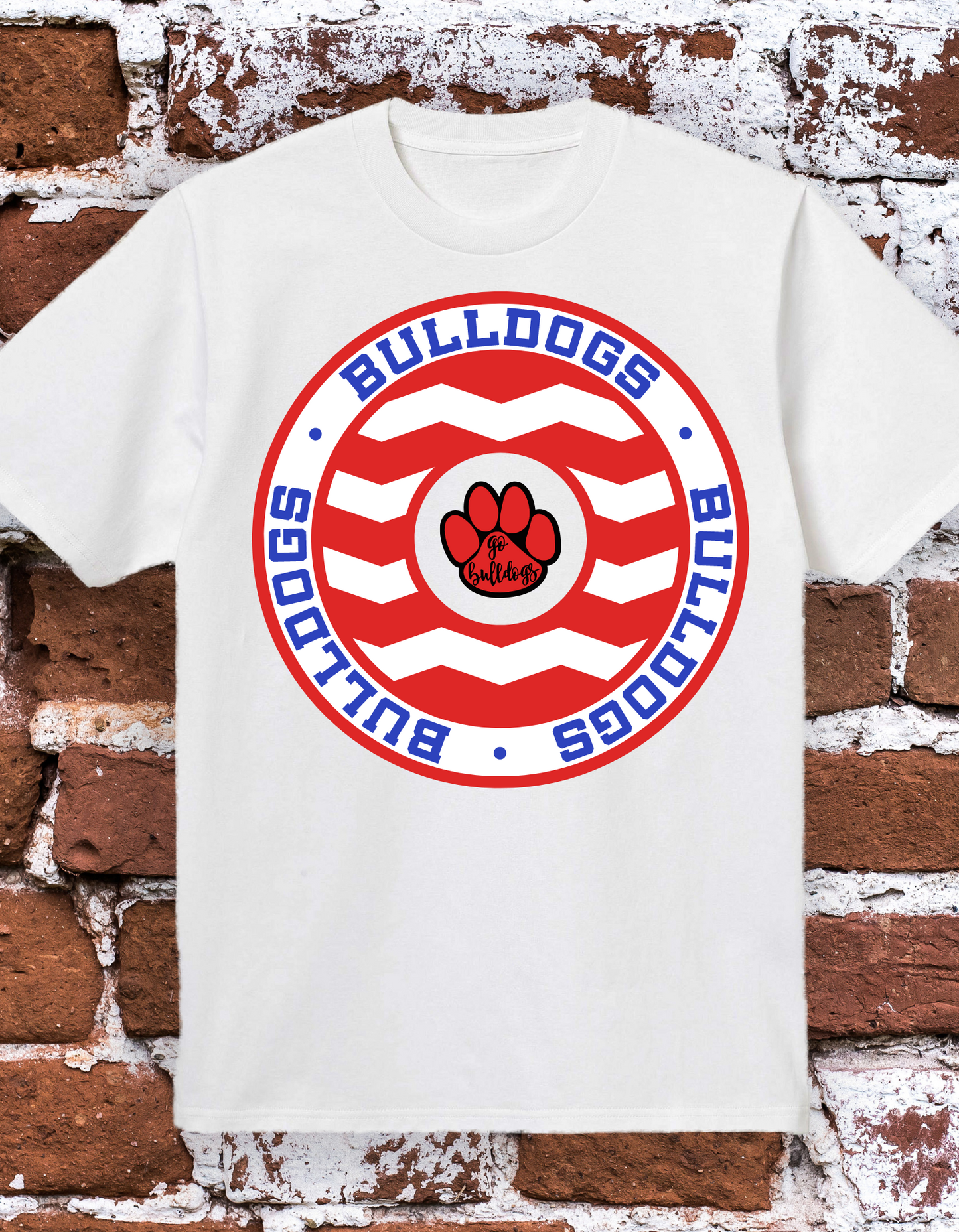 Chevron Circle Bulldogs tee