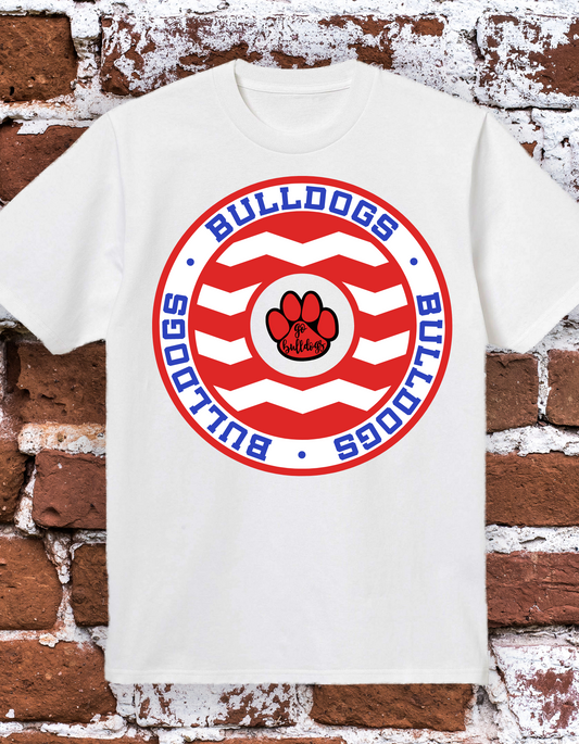 Chevron Circle Bulldogs tee