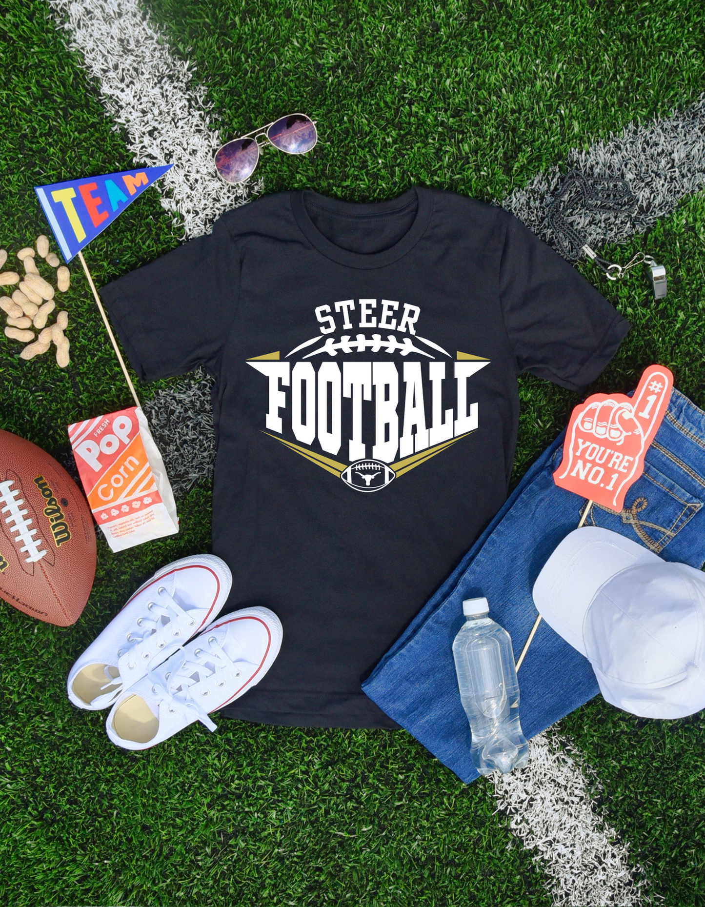 Steer Football tee